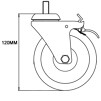 Braked Swivel Castor & Expander for 48.3mm Tube